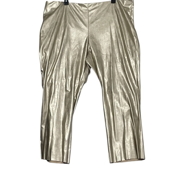 Vince Camuto Gold Faux Leather Pants Size 24 W - Picture 1 of 9